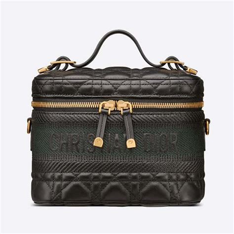 Small DiorTravel Vanity Case Black Cannage Lambskin 